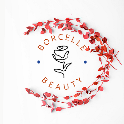 simple logo branding feminine flowers graphic design logo pretty red simple