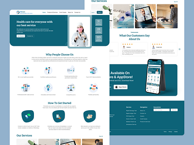 Hicare - Medical Landing Page app branding design doctor health landingpage medical typography ui ux website