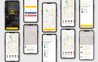 RideShare app design figma product design ui user flow ux