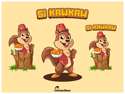 Si Kawkaw - Peanut snacks Chips avatar cartoon cartoon avatar cartoon character cartoon logo cartoon mascot character design chips logo mascot mascot logo mo moroccan peanut snack squirrel vector art vector logo