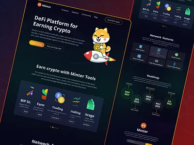Crypto Landing Page Design creative crypto dark design exchange landing landing page nft trend ui uidesign uiux web web design webdesign website