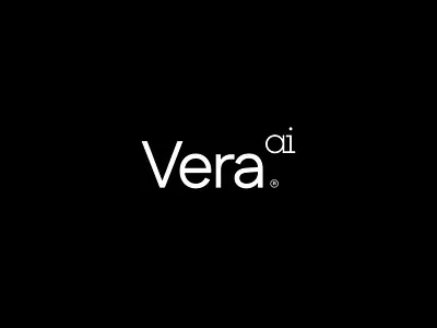 Vera Ai Logotyp adobe illustrator ai ai logo artificiall inteligence branding clean graphicdesign illustration logo minimal saas simple vector white logo wordmark