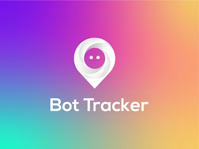 Bot Tracker Logo bot logo brand identity branding creative logo icon location logo logo inspiration logotype map logo modern logo robbot logo simple logo social media logo teachology tech tracker logo white gradient