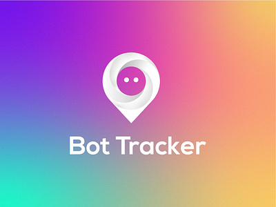 Bot Tracker Logo bot logo brand identity branding creative logo icon location logo logo inspiration logotype map logo modern logo robbot logo simple logo social media logo teachology tech tracker logo white gradient