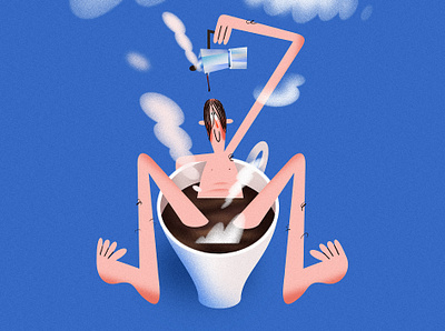 Coffee Heaven adobe illustrator adobe photoshop bath branding character design coffee editorial espresso funny heaven illustration kids illustration mokka