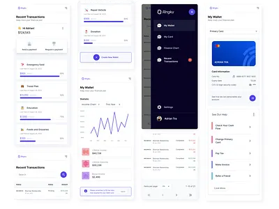 Finku Dashboard Exploration adobe figma analytics page app design auto layout bank business dashboard desktop design finance app modern product page responsive design settings page table page ui design system wallet app webapp design
