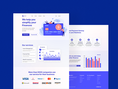 Financial landing page design branding creative design figma landing page design logo media mobile app design ui uiux user experience user interface ux design web design