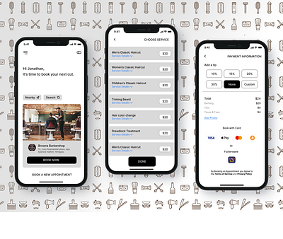 Dapper Barbers App app branding design graphic design ui ux