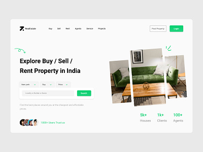 Real Estate Website dribbble best shot landing page ui web design web ui zethic zethicstudio zethictech