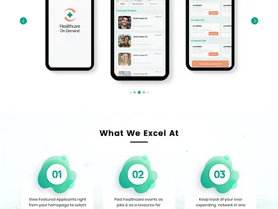 Healthcare On Demand Landing Page branding design graphic design ui ux vector