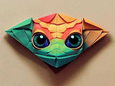 Origami geco 3d graphic design