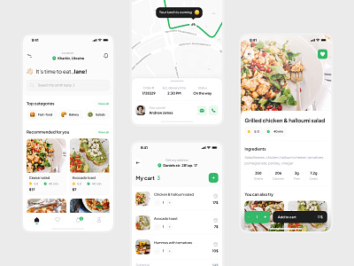 Food delivery app app app design clean courier delivery design food app food delivery app food ui mobile ui order restaurant restaurant app shipping shopping cart tracking ui ui design ux