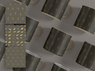 Wheat patterns collection cup design graphic design illustration pattern vector wheat