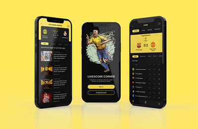 LIVESCORE CORNER app design livescore app design mobile app mobile app design mobile ui design sports app design ui ui design uiux design user interface user interface design ux visual design