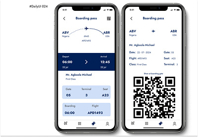 Boarding pass UI Daily UI #024 dailyui design ui ui design uidesign uiux