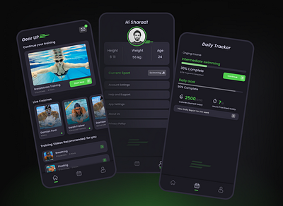 Sports app UI dark sports app ui