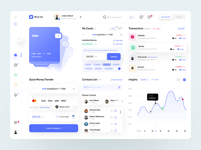 Dashboard UI Concept admin dashboard bank account bank dashboard banking credit card design expenses finance finance app finance dashboard finance ui fintech investment money money management product design saas admin transaction transfer web app