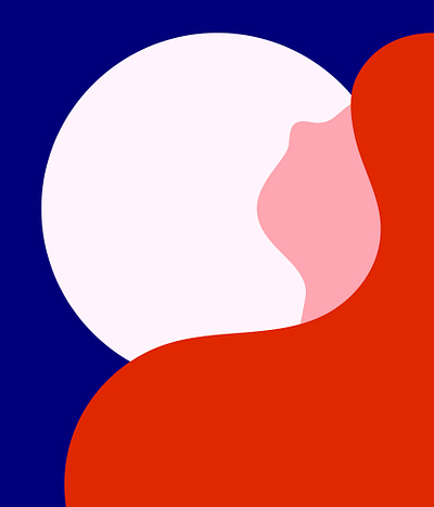 Solace in the Night 2d art bold colour flat illustration minimal