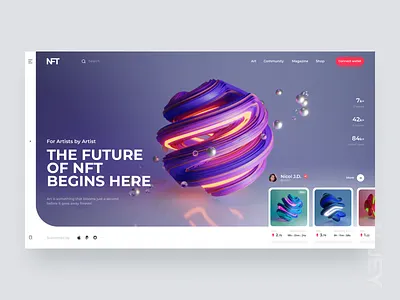 NFT Marketplace 3d digital marketplace nft store ui web webdesign