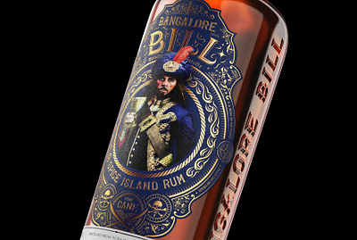 Bangalore Bill - Spice Island Rum 3d branding design illustration island liquor luxury packaging pirate premium rum spirit vector
