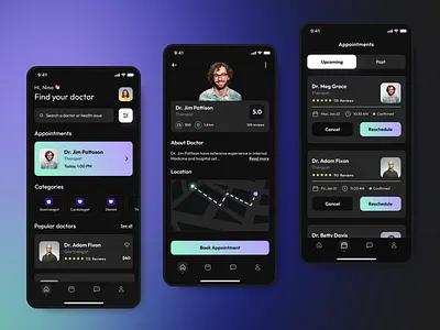 Evelife Mobile App - In connect with your health. black blue card clean connect design doctor easy feelings green health health app healthcare ios lavender life mental health pains ui ux