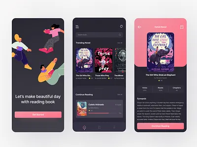 Reading Book App app design design mobile app mobile apps design novelappdesign readingappdesign readingbook readingbookapp ui ui design uiux
