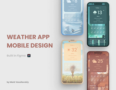 Weather App Mobile Design design figma illustration photoshop prototyping ui ux web design