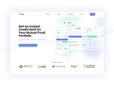 Fintech landing page landing page ui