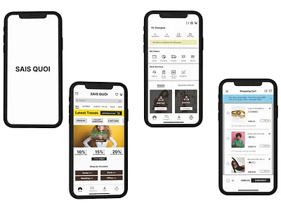 Sais Quoi (online shopping store) app branding design ecommerce illustration minimal minimalist ui ux