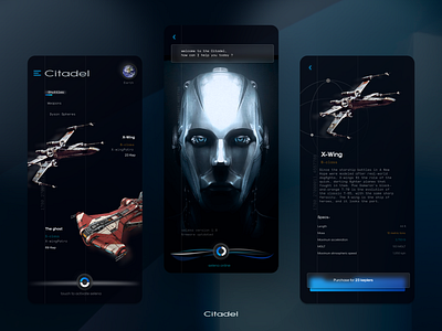 Citadel galactic e-commerce illustration ui