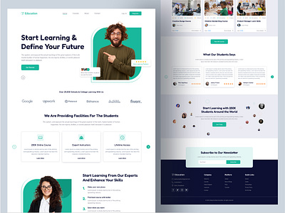 Online Education Landing Page college designer e learning education interface landing page learning learning online learning platfrom online class online course online learning online university school student study teaching university website