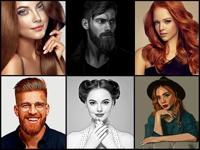 6 in 1 Painting Photoshop Action Bundle smooth tone