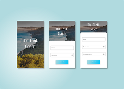 The Trail Coach - mobile login screen app design graphic design ui ux