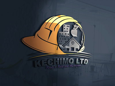 Construction Logo Kechimo LTD 3d 3d logo branding building construction logo design fliers flyer graphic design illustration logo minimal motion graphics ui ux vector