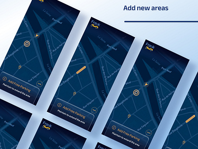 iOS App | Free parking collab add animated car collab collaborative community design figma find free free parking gps help maps mobile share ui ux
