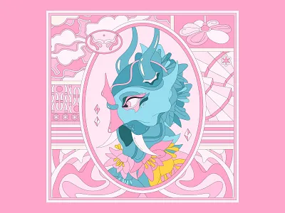 Spring character illustration color palette color scheme colorful colors digital art digital illustration flowers grid illustration mask pink plants portrait symbols vector vector art vectorart vibrant