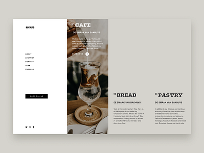 BAKHUYS - Cafe (website redesign) 3d animation branding dailyui design graphic design illustration logo motion graphics ui ux vector web website