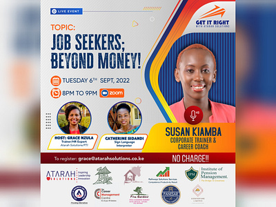 Job Seekers meeting flyer 3d branding design fliers flyer flyer design graphic design logo minimal poster design vector