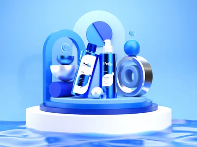 Packing cosmetic 3d 3d beaty blue brand identity branding c4d care cosmetic design graphic design logo motion graphics natural packing product design visual identity water