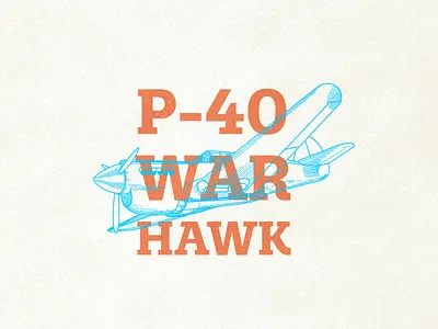 P-40 Warhawk Airplane Illustration aircraft airplane fly graphic graphic design illustration photoshop poster texture typography vintage