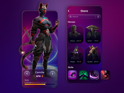 Game Mobile App app character crypto dark dark mode design game game app game store games gaming graphic design illustration mobile mobile app design mobile game nft nft game online game ui