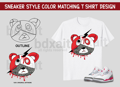 Sneaker Style Color Matching T-shirt Design artwork bearface beartshirt drawn graphic illustration matching nikejordan original shirt sneaker sneakers style tee teedesign tshirtdesign