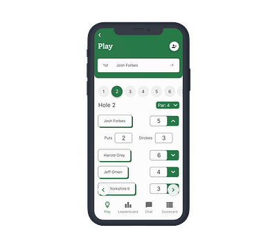 Birdie: Scorecard Interaction Ui typography ui ux