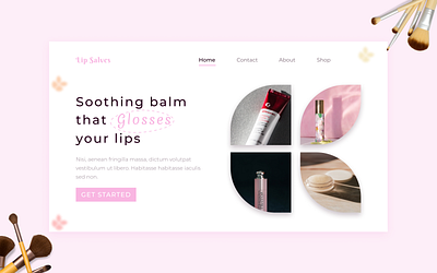 A lip-balm landing page design logo typography ui