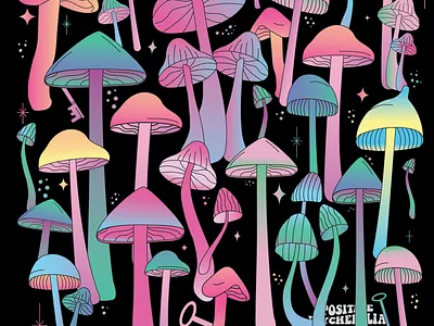 Psychedelic Mushroom Apparel Design apparel design illustration mushroom mushrooms mycology neon psychedelic shroom shrooms t shirt tees tshirt