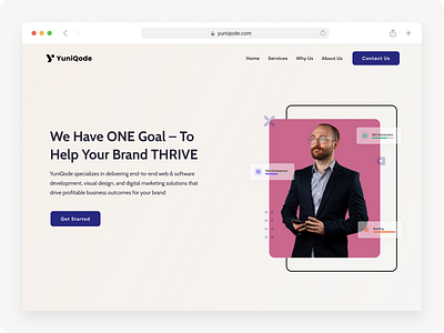 Yuniqode: Saas Website Landing Page UI design ui ux