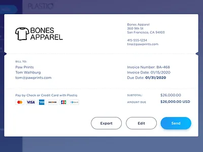 Invoice Concept invoice payments ui