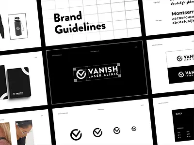 Branding, Visual identity, Logo design brand brand identity branding clinic icon identity lettermark logo designer logo mark logodesign logos logotype mark minimalist logo monogram project symbol typography vanish laser clinic visual identity