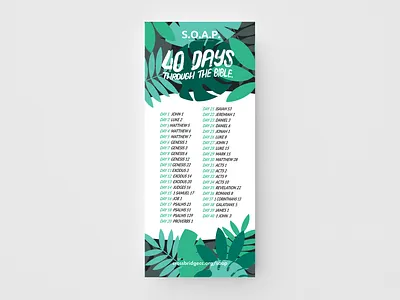 40 Day Bible Reading Bookmark Design bookmark design branding church design design graphic design print design typography vector