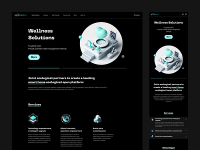 Hardware Ecology webpage 3d design ui web